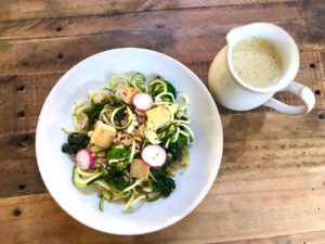 Spiralized Zucchini and Farro Salad with Lemon Vinaigrette